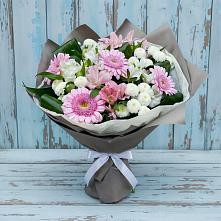 Букет цветов из:  Герберы, Альстромерии и Хризантемы в Черском