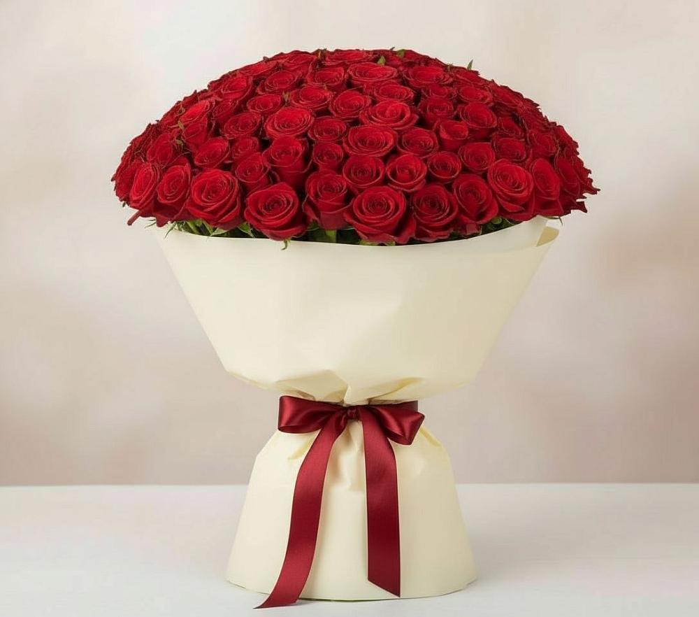 Букет 101 Красная роза Милано в Черском