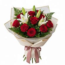 Букет цветов из:  Лилии и Розы #REPLACE_PRED# Черском