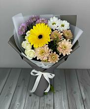 Букет цветов из:  Розы, Герберы и Хризантемы #REPLACE_PRED# Черском