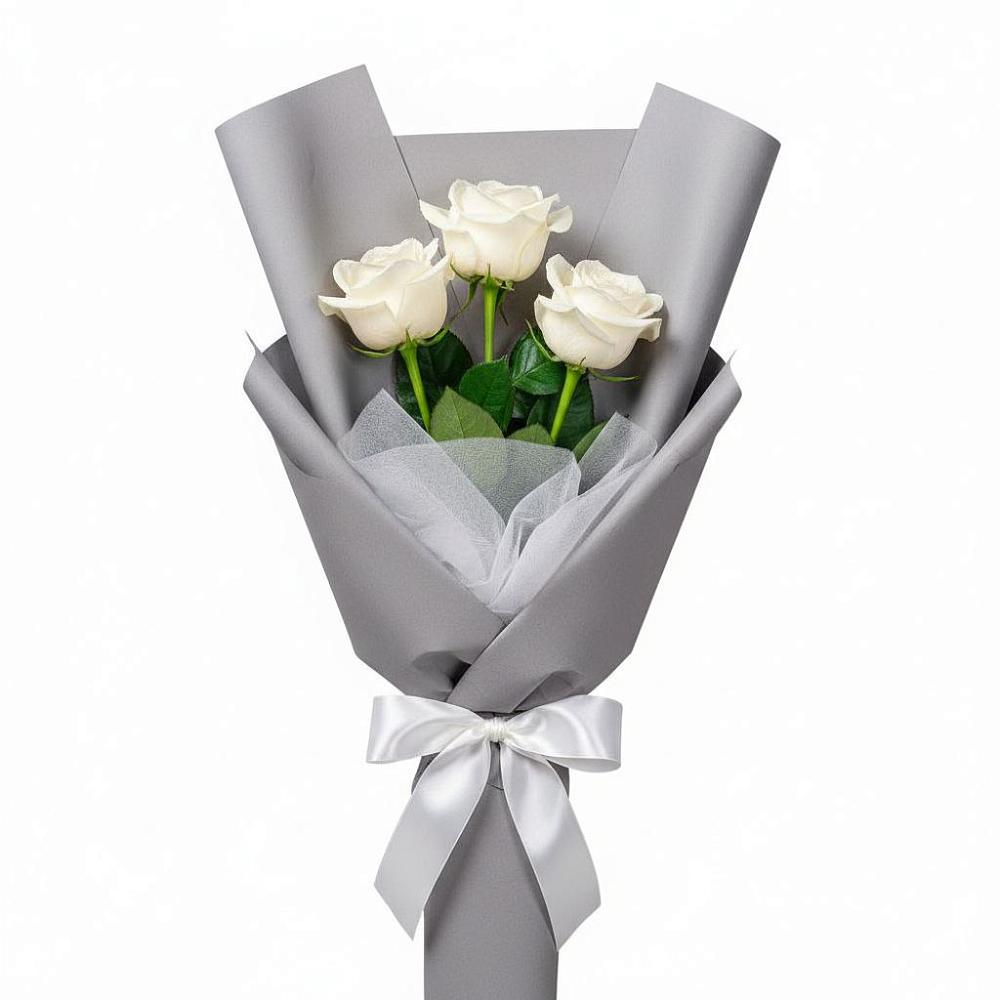 Букет 3 белые розы в Черском