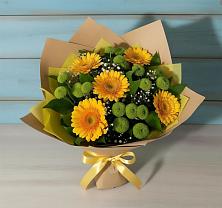 Букет цветов из:  Герберы и Хризантемы в Черском