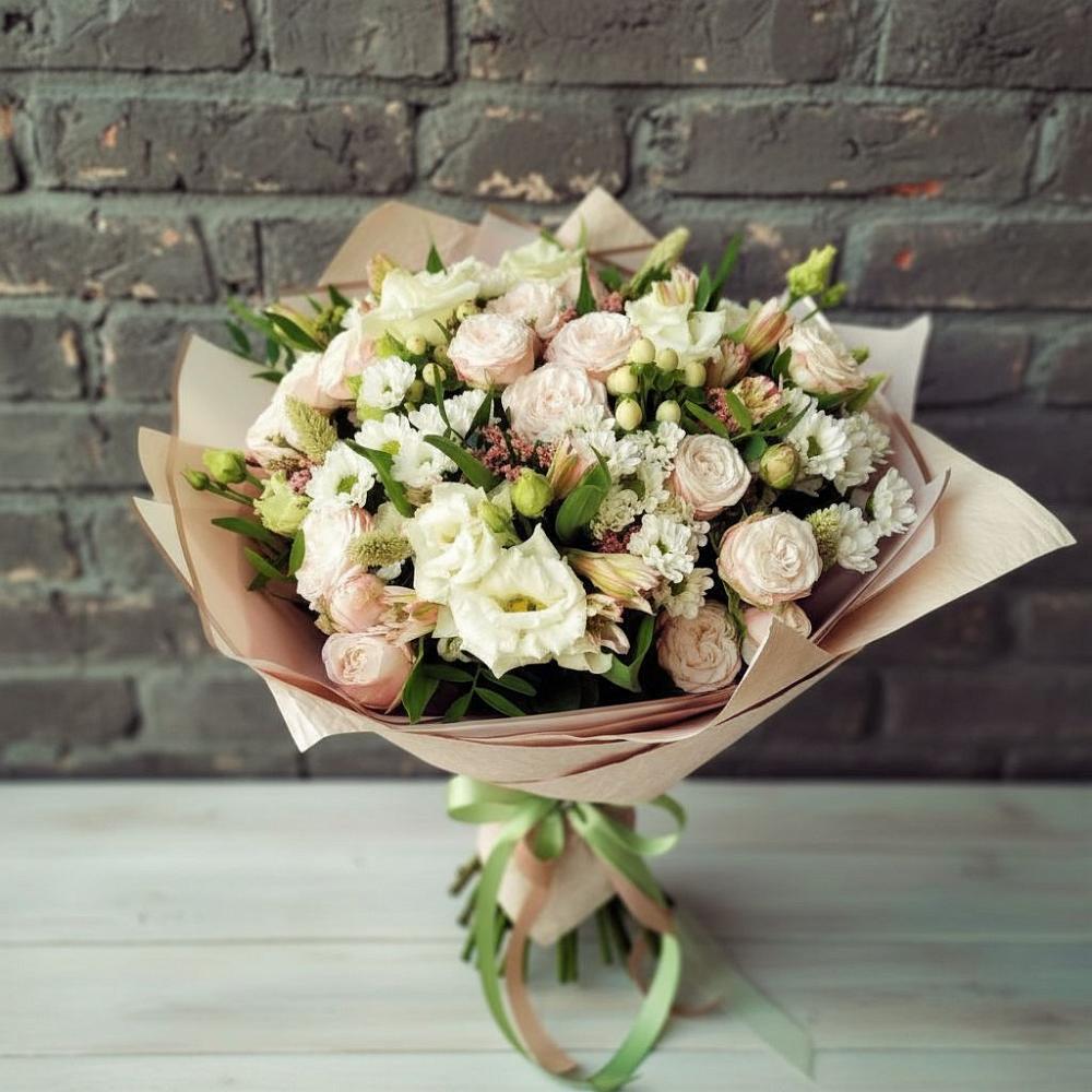 Букет цветов из: Альстромерии, Розы и Хризантемы в Черском