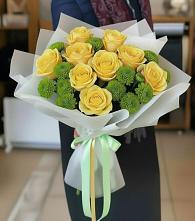 Букет цветов из:  Хризантемы и Розы в Черском