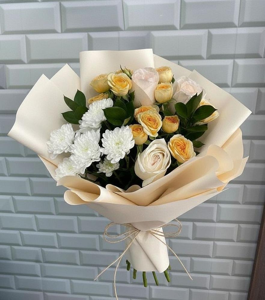 Букет цветов из: Розы и Хризантемы в Черском