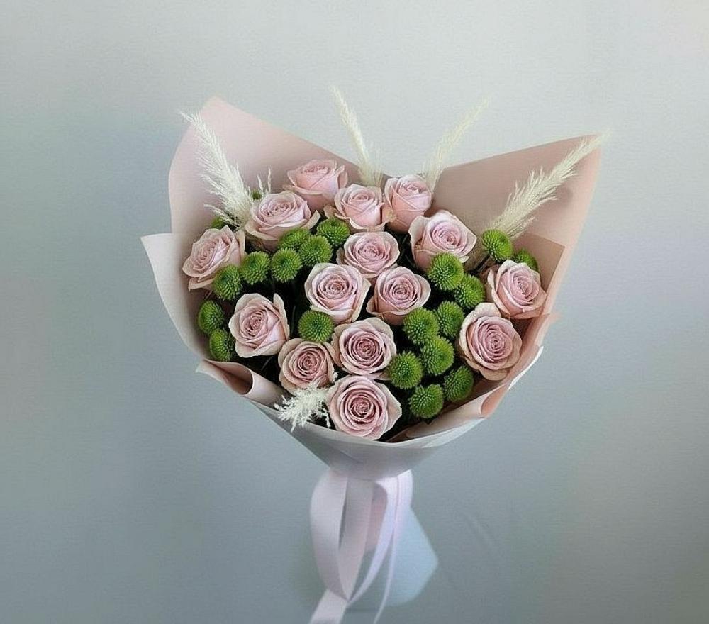 Букет цветов из: Розы и Хризантемы в Черском