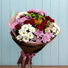 Букет цветов из:  Розы, Хризантемы и Альстромерии в Черском