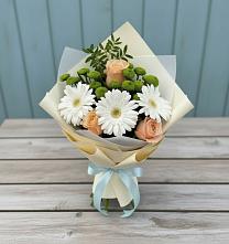 Букет цветов из:  Герберы, Розы и Хризантемы #REPLACE_PRED# Черском