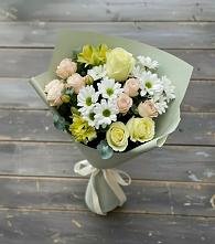 Букет цветов из:  Альстромерии, Розы и Хризантемы в Черском