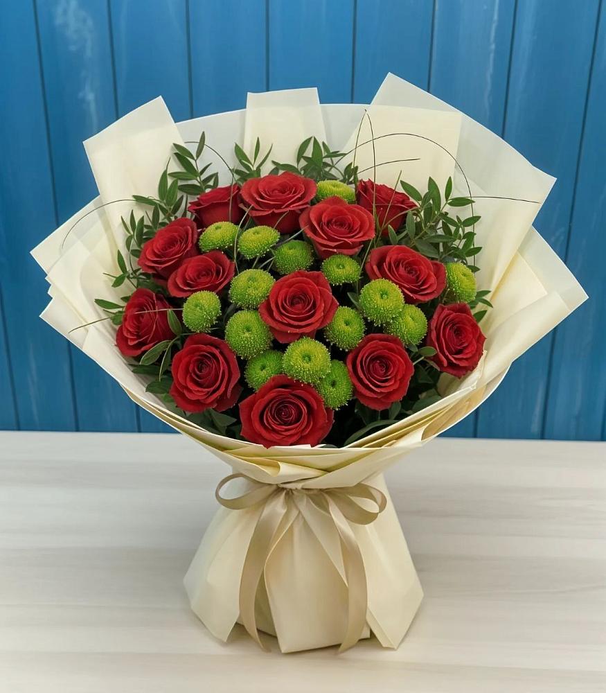 Букет цветов из: Розы и Хризантемы в Черском