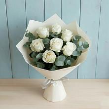 Букет Белые розы в Эвкалипте #REPLACE_PRED# Черском